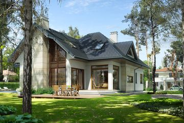  Projekt domu Stylowy 3 (WAW1055) - projekt domu parterowego z poddaszem - Zdjęcie 2