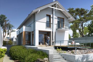Projekt domu Współczesny 2 - parterowy z poddaszem dom o powierzchni 169,80 m², dach dwuspadowy - ujęcie 2