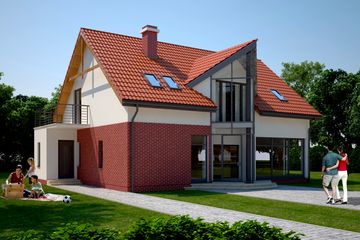  Projekt sklepu BR-032 (KRG1160) - projekt sklepu parterowego z poddaszem - Zdjęcie 2