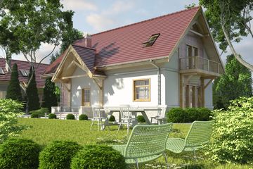  Projekt domu Bolek z garażem 1-st. [A] (WRF1313) - projekt domu parterowego z poddaszem - Zdjęcie 3