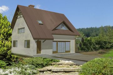  Projekt budynku usługowego BR 232 (KRG1168) - projekt budynku parterowego z poddaszem - Zdjęcie 1