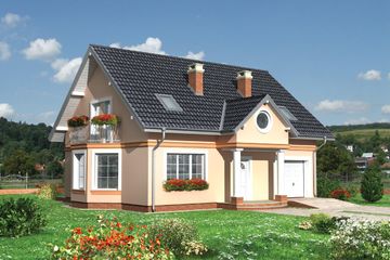  Projekt domu Drabant Lux (873) (KRD1616) - projekt domu parterowego z poddaszem - Zdjęcie 3