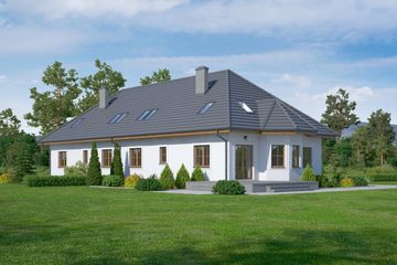  Projekt domu Zarzecze małe 11x (KRP1918) - projekt domu parterowego z poddaszem - Zdjęcie 2