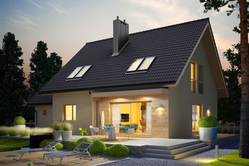  Projekt domu E5 G1 (wersja C) economic (WRC2635) - projekt domu parterowego z poddaszem - Zdjęcie 4