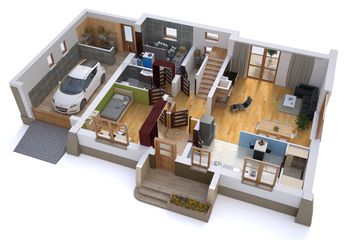  Projekt domu BW-40 (JGC1053) - projekt domu parterowego z poddaszem - Zdjęcie 3