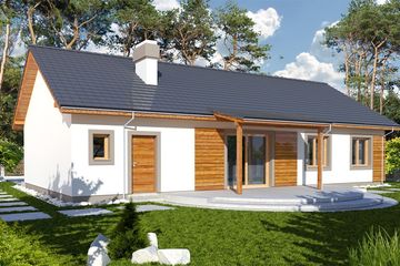  Projekt domu Nina 2 nova wersja D 37st. PLUS paliwo stałe (WRD2471) - projekt domu parterowego - Zdjęcie 2
