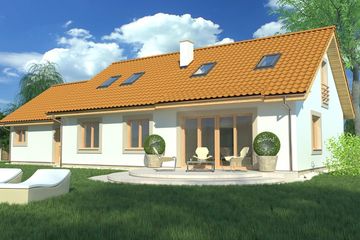  Projekt domu Kinga wersja C podwójny garaż (WRD2474) - projekt domu parterowego z poddaszem - Zdjęcie 2