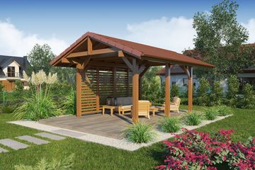  Projekt altany Wiata ogrodowa (WRW1264) - projekt altany parterowego - Zdjęcie 1