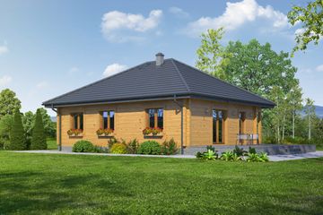  Projekt domu Piaseczno 1 dw (KRP1919) - projekt domu parterowego - Zdjęcie 2