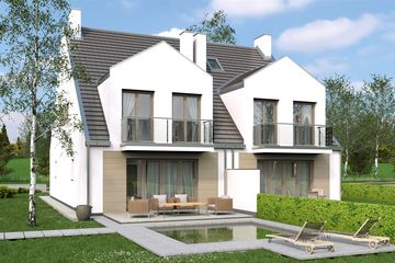  Projekt domu Hubert 2 - bliźniak l+ll (WRD2482) - projekt domu z pełnym piętrem - Zdjęcie 4