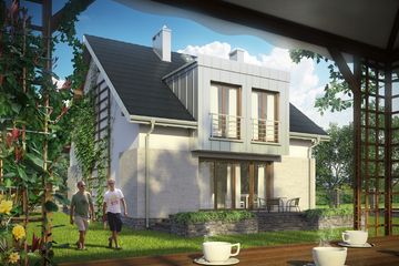 Projekt domu Cyrkonia (1361) - parterowy z poddaszem dom o powierzchni 140,20 m², dach dwuspadowy - ujęcie 2