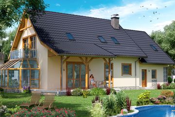  Projekt domu BW-44 wariant 2 (JGC1129) - projekt domu parterowego z poddaszem - Zdjęcie 3