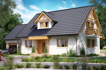  Projekt domu BW-34 (JGC1048) - projekt domu parterowego z poddaszem - Zdjęcie 2