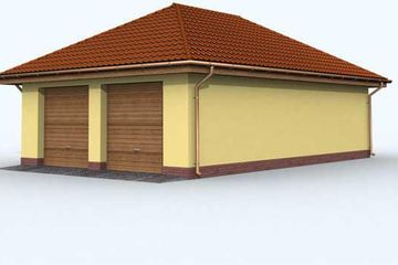  Projekt garażu G131 garaż dwustanowiskowy z pomieszczeniem gospodarczym (SLN1228) - projekt garażu parterowego - Zdjęcie 3