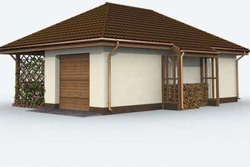  Projekt garażu G137 garaż dwustanowiskowy z pomieszczeniem gospodarczym (SLN1234) - projekt garażu parterowego - Zdjęcie 3