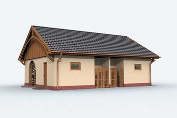  Projekt garażu G143 garaż dwustanowiskowy z pomieszczeniem gospodarczym (SLN1240) - projekt garażu parterowego - Zdjęcie 3