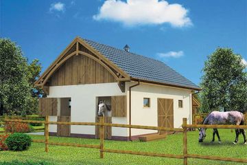  Projekt stajni S2 stajnia dla koni - 2 boksy (SLN1731) - projekt stajni parterowego - Zdjęcie 3