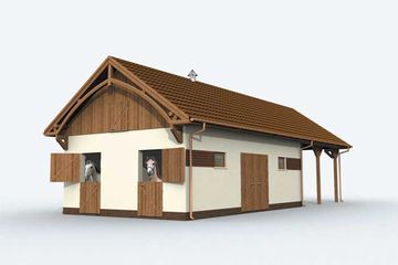  Projekt stajni S3 stajnia dla koni - 2 boksy (SLN1734) - projekt stajni parterowego - Zdjęcie 3