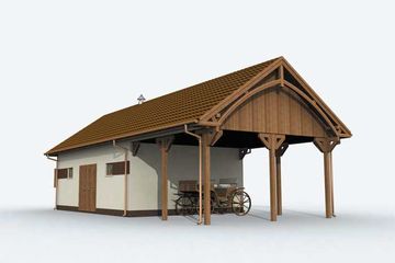  Projekt stajni S3 stajnia dla koni - 2 boksy (SLN1734) - projekt stajni parterowego - Zdjęcie 4