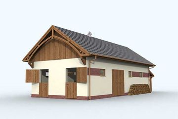  Projekt stajni S5 stajnia dla koni - 2 boksy (SLN1735) - projekt stajni parterowego - Zdjęcie 3