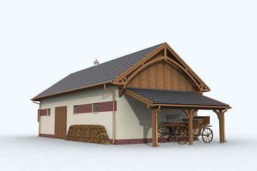  Projekt stajni S5 stajnia dla koni - 2 boksy (SLN1735) - projekt stajni parterowego - Zdjęcie 4