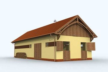  Projekt stajni S6 stajnia dla koni - 2 boksy (SLN1736) - projekt stajni parterowego - Zdjęcie 4