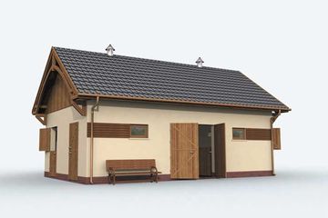  Projekt stajni S8 stajnia dla koni - 4 boksy (SLN1737) - projekt stajni parterowego - Zdjęcie 4