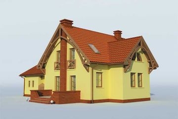 Projekt domu Dolores - parterowy z poddaszem dom o powierzchni 117,11 m², dach dwuspadowy - ujęcie 4