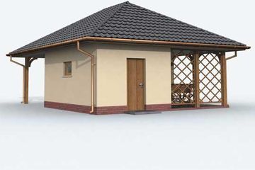  Projekt wiaty garażowej G153 (SLN1248) - projekt wiaty parterowego - Zdjęcie 4