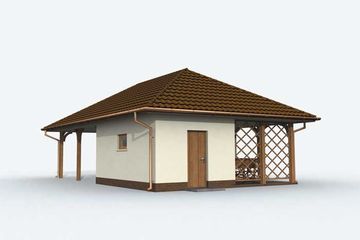  Projekt wiaty garażowej G155 wiata dwustanowiskowa z pomieszczeniem gospodarczym (SLN1250) - projekt wiaty parterowego - Zdjęcie 4