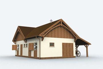  Projekt stajni S17 Stajnia dla koni - 4 boksy (SLN1095) - projekt stajni parterowego - Zdjęcie 3