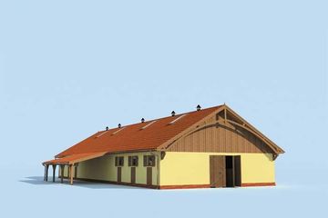  Projekt stajni S23 Stajnia dla koni - 9 boksów (SLN1381) - projekt stajni parterowego z poddaszem - Zdjęcie 3