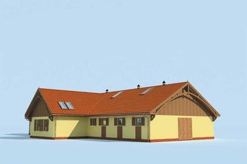  Projekt stajni S23 Stajnia dla koni - 9 boksów (SLN1381) - projekt stajni parterowego z poddaszem - Zdjęcie 4