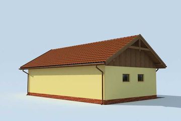  Projekt garażu G166 garaż trzystanowiskowy (SLN1383) - projekt garażu parterowego - Zdjęcie 4