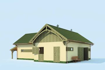  Projekt stajni S26 Stajnia dla koni - 4 boksy (SLN1384) - projekt stajni parterowego - Zdjęcie 3