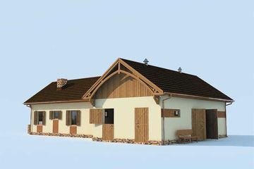  Projekt ujeżdżalni S27 Stajnia dla koni - 4 boksy (SLN1385) - projekt ujeżdżalni parterowego - Zdjęcie 3