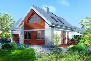  Projekt domu Domidea 53 w2 (WAC1014) - projekt domu parterowego z poddaszem - Zdjęcie 2