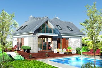  Projekt domu Domidea 53 w2 (WAC1014) - projekt domu parterowego z poddaszem - Zdjęcie 3