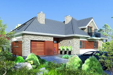  Projekt domu Domidea 54 (WAC1015) - projekt domu parterowego z poddaszem - Zdjęcie 1