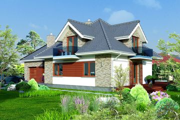  Projekt domu Domidea 54 (WAC1015) - projekt domu parterowego z poddaszem - Zdjęcie 2
