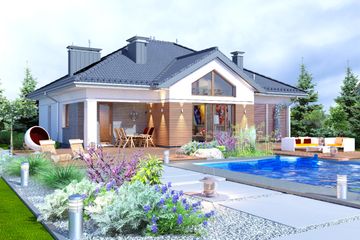  Projekt domu Domidea 55 (WAC1016) - projekt domu parterowego z poddaszem - Zdjęcie 3