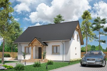  Projekt domu Domek Wierzbowy (021 ET) (SLF1069) - projekt domu parterowego z poddaszem - Zdjęcie 1