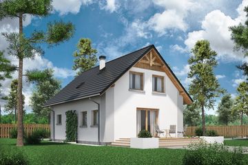  Projekt domu Domek Wierzbowy (021 ET) (SLF1069) - projekt domu parterowego z poddaszem - Zdjęcie 2