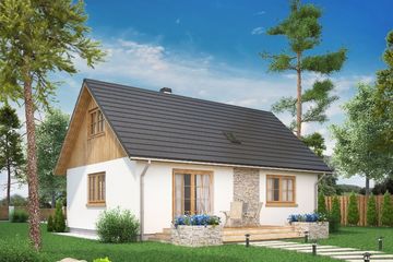  Projekt domu Domek Lipowy (020 Jk V2) (SLF1071) - projekt domu parterowego z poddaszem - Zdjęcie 3