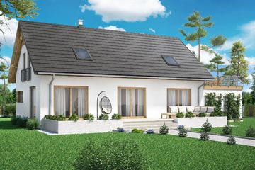  Projekt domu Domek W Bukowie (028 ES+GT) (SLF1072) - projekt domu parterowego z poddaszem - Zdjęcie 2