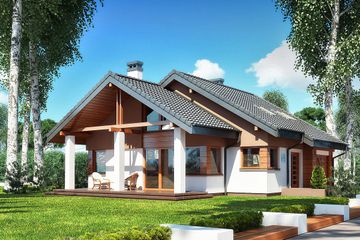  Projekt domu Nel II (BSB1118) - projekt domu parterowego z poddaszem - Zdjęcie 1