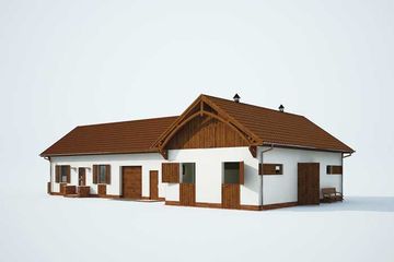  Projekt stajni S28 stajnia dla koni - 4 boksy + część mieszkalna (SLN1686) - projekt stajni parterowego - Zdjęcie 4