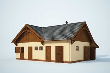  Projekt stajni S29 stajnia dla koni - 4 boksów (SLN1386) - projekt stajni parterowego - Zdjęcie 3