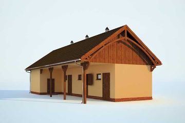  Projekt stajni S31 Stajnia angielska dla koni z boksami z wyjściem na zewnątrz- 3 boksy (SLN1688) - projekt stajni parterowego - Zdjęcie 4