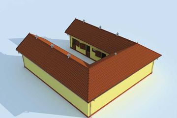  Projekt stajni S32 Stajnia angielska dla koni z boksami z wyjściem na zewnątrz - 6 boksów (SLN1388) - projekt stajni parterowego - Zdjęcie 4